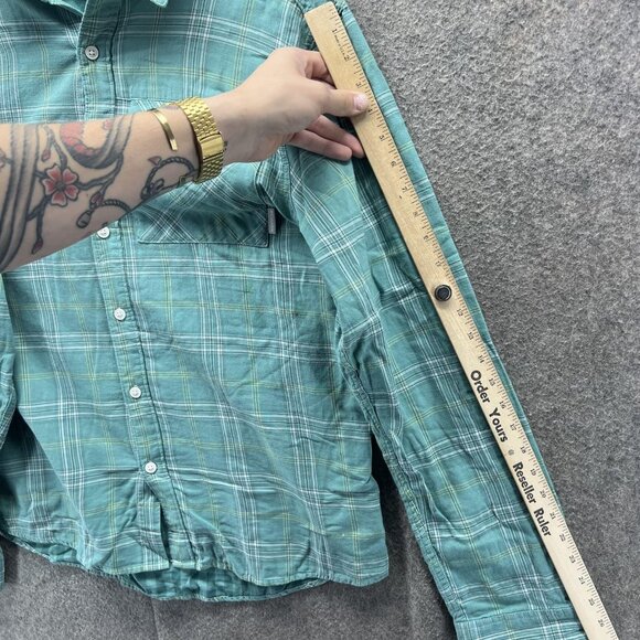 Columbia Shirt Mens Large Green Plaid Button Down Long Sleeve Cotton Outdoor - Picture 10 of 12